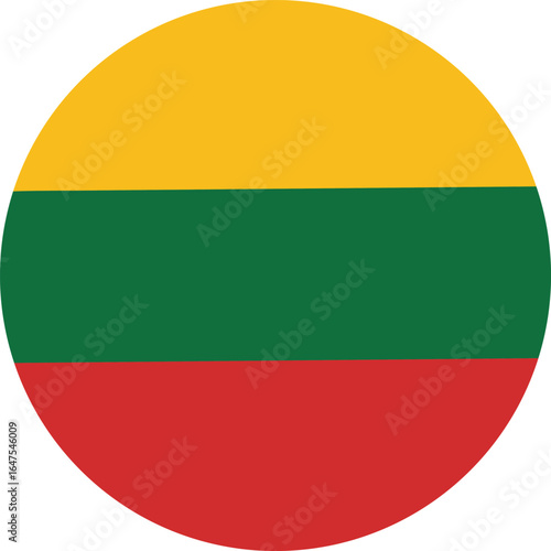 Free Download lithuania flag round icon with horizontal yellow green and red stripes - GFXLoad