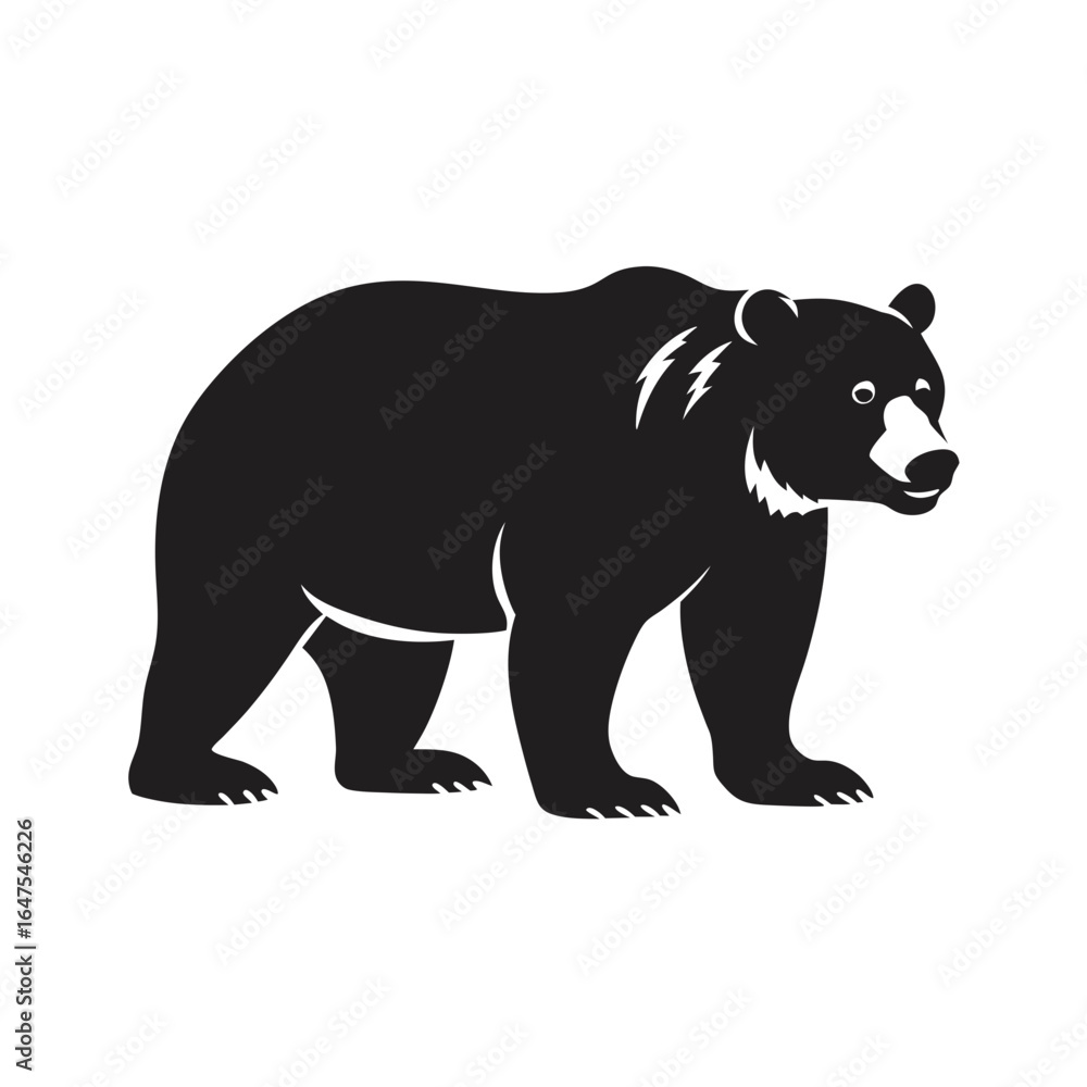 Fototapeta premium vector silhouette of a vintage logo style bear