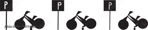 bicycle parking glyph icon  sign vector. flat icon for apps and websites

