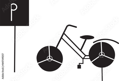 bicycle parking glyph icon  sign vector. flat icon for apps and websites

