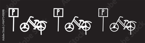 bicycle parking glyph icon  sign vector. flat icon for apps and websites

