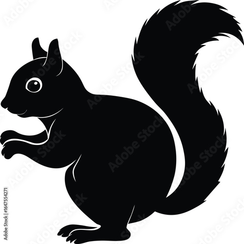 black squirrel vector illustration silhouette art