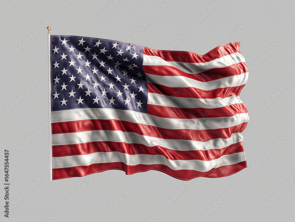 Obraz premium flag of usa and The national flag flutters