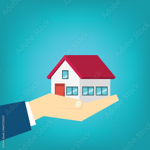 Hand holding house