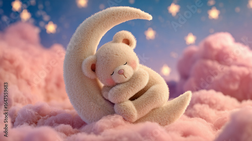 Wallpaper Mural 月の上で眠る子グマ Torontodigital.ca