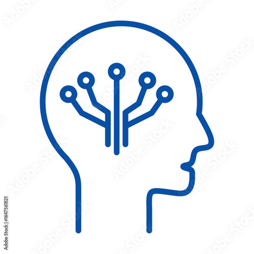 Futuristic  Icons In Blue Style, Vector Illustration