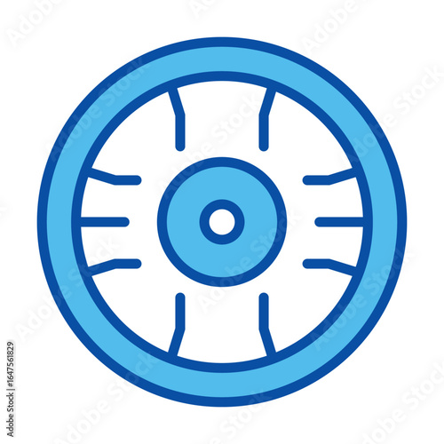 Bionic Eye Icons In Blue Style, Vector Illustration