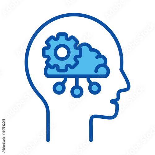 Transhumanism Icons In Blue Style, Vector Illustration