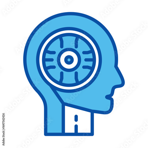Cyborg Icons In Blue Style, Vector Illustration