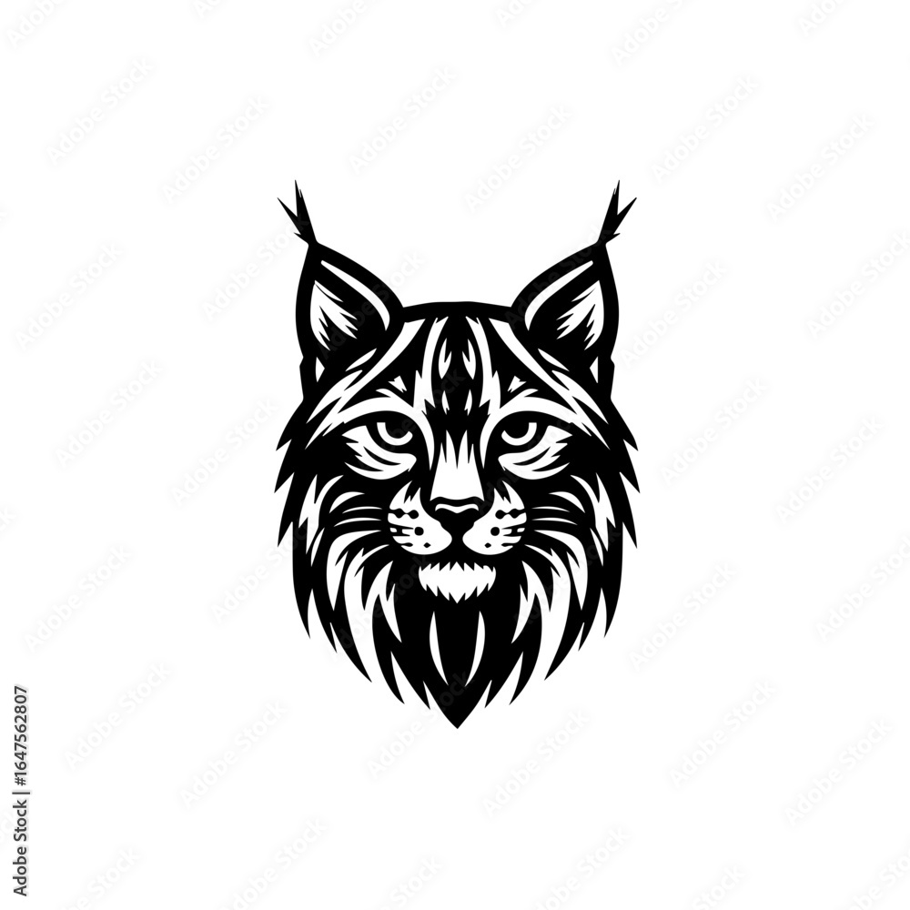 Fototapeta premium Majestic Lynx Head Vector Illustration.