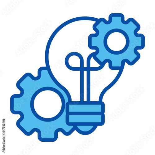Project Management Icons In Blue Style, Vector Illustration