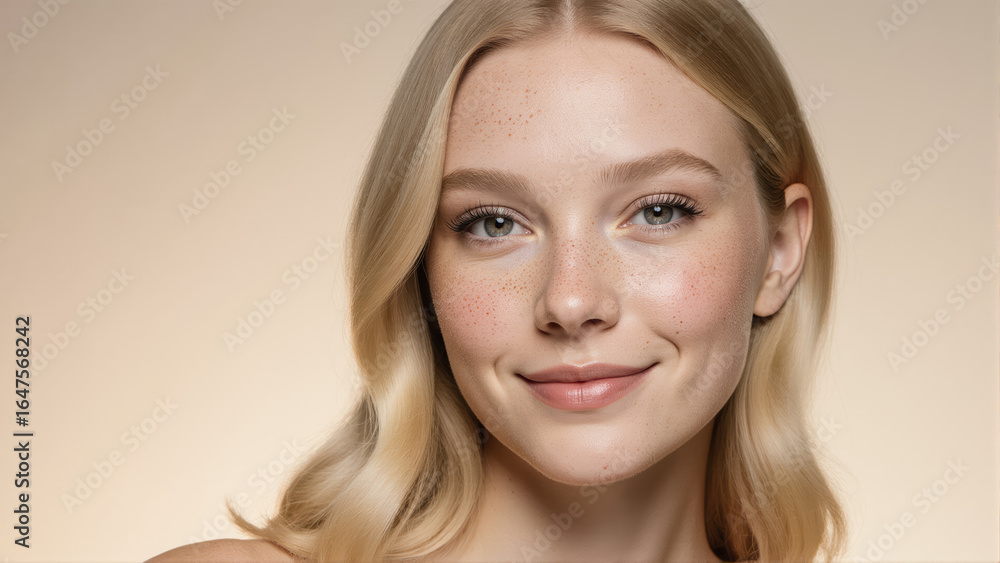 A headshot of a young blonde woman with minimal makeup. Soft eyeliner and light mascara enhance her natural, fresh-faced look. A headshot of a young blonde woman with minimal makeup. Soft eyeliner and light mascara enhance her natural, fresh-faced look.