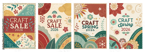 Colorful floral designs promoting a craft sale and spring event in 2026.