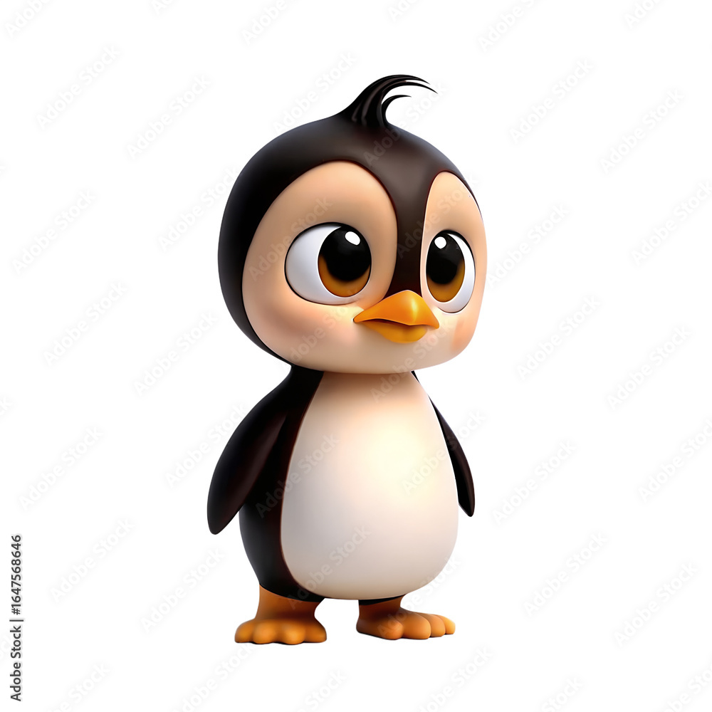 Obraz premium Cute cartoon penguin character illustration for kids and animation projects and design elements use 100 char