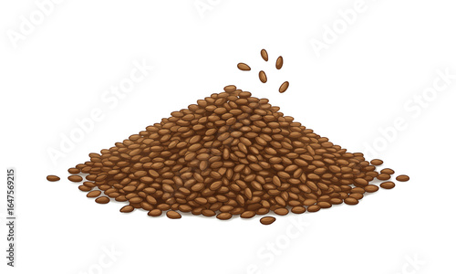 My Simple flat 2D icon, sesame seed isolated on a transparent background, vector, flat design, animation design, simple flat 2D icon, minimalist design, clipart. 