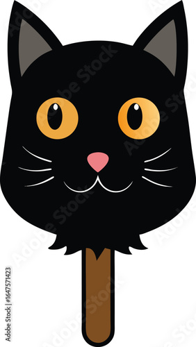 Halloween popsicle treats Cute black cat popsicle treat illustration