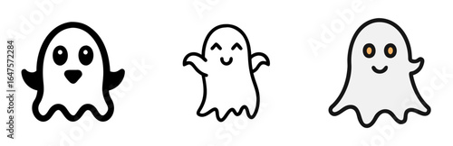 Spooky Ghost Icon for Halloween, Horror, and Haunted Themes