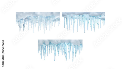 Icicles on transparent background png