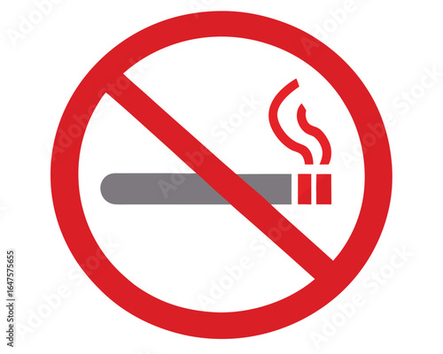 No Smoking Sign Red Circle Icon Vector Illustration