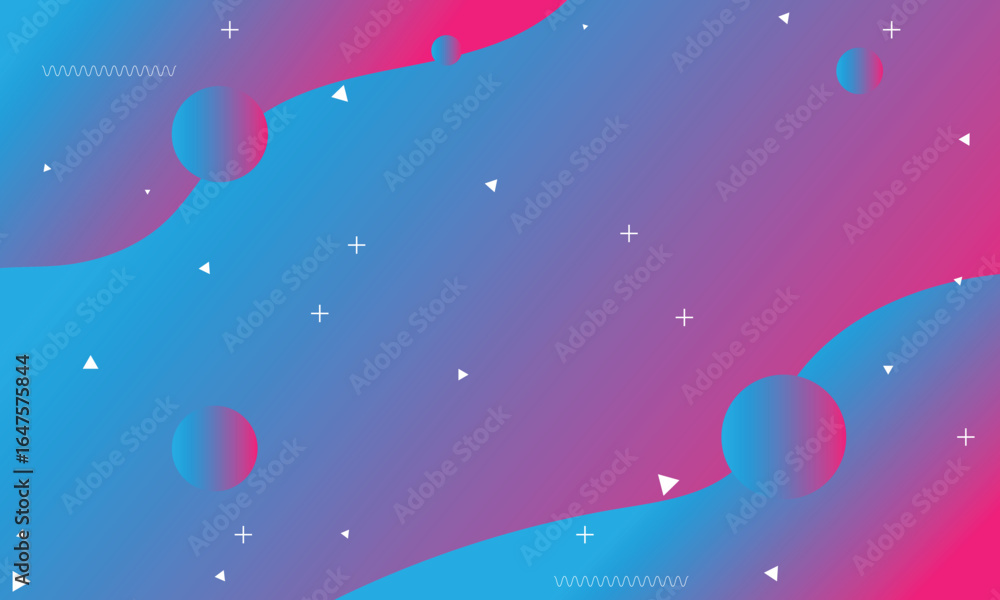 Fototapeta premium Abstract background geometric waves. liquid gradient color blue to pink. Business and presentation