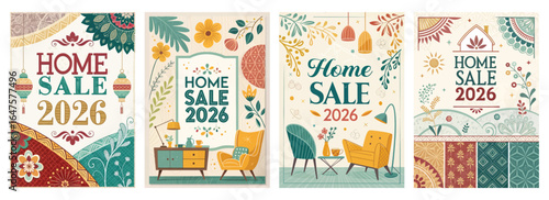Vibrant home sale promotions featuring stylish furniture and colorful designs for 2026.