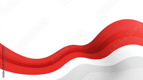 Free Download Illustration of national flag of Indonesia waving with patriotic pride. red and white symbol on simple white background for celebration and copy space - GFXLoad