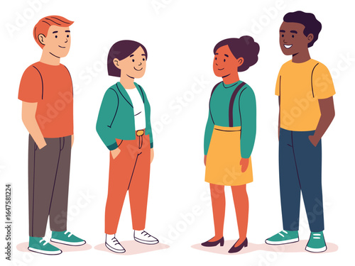 multicultural team isolated illustration
