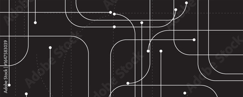 Abstract connect lines and dots circuit, simple technology graphic background, vector design network technology and connection concept.