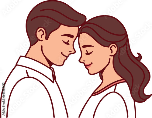 couple in love white background vector
