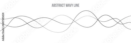 Abstract grey wave lines on transparent background. Technology, data science, geometric border pattern. Isolated on white background. Vector illustration in eps 10.