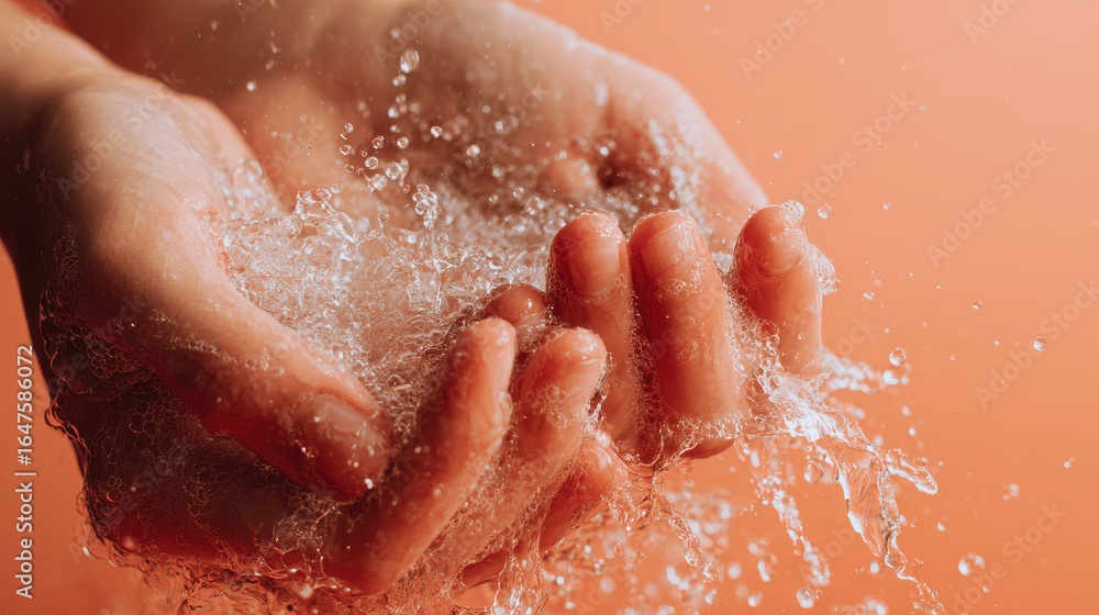 Fototapeta premium Washing Hands with Soap and Water