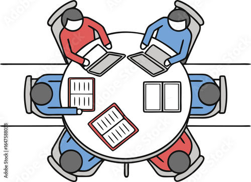 corporate conference gathering staff illustration
