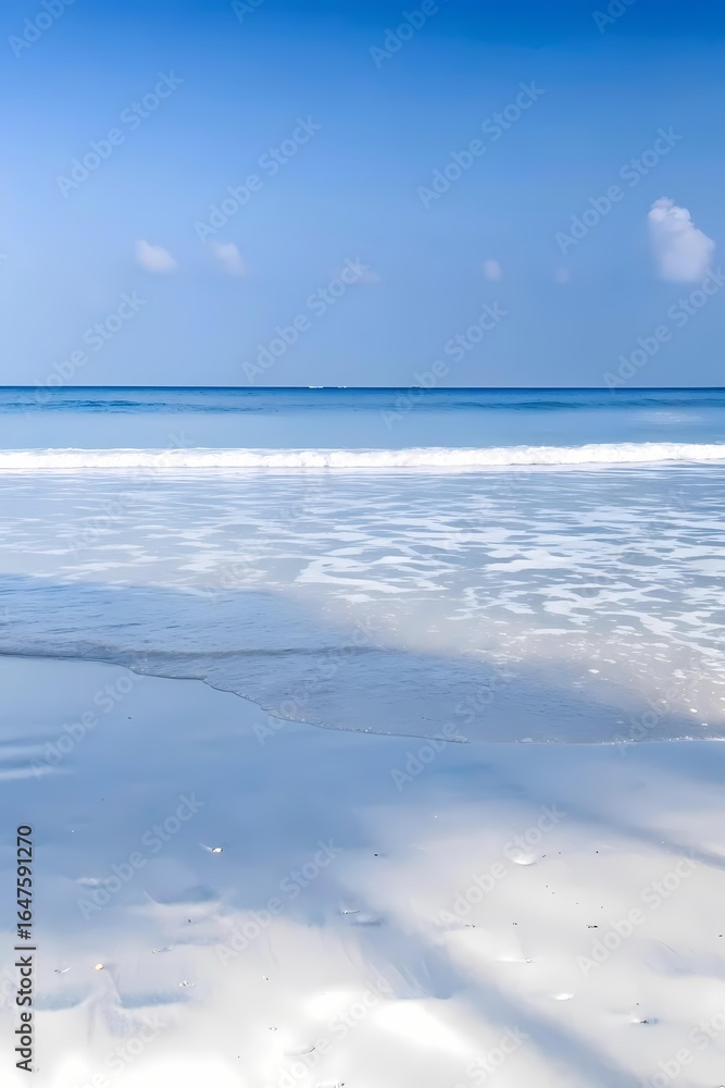 Obraz premium AI generated people walking tropical beach ocean