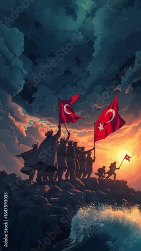 Turkish - Sunset of Victory – 30 Ağustos National Pride, social media template