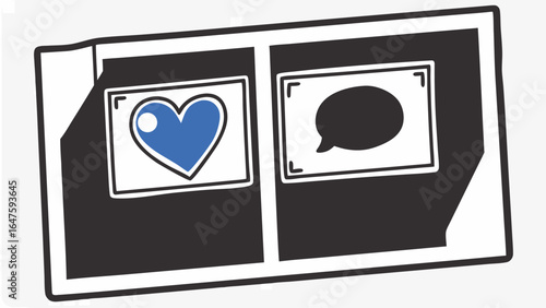 Connect with love and conversation using this modern graphic, ideal for social media engagement, or creative designs