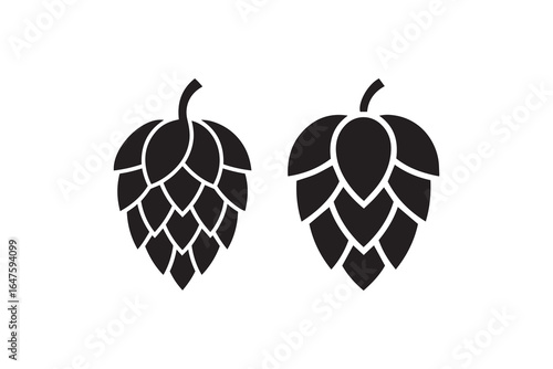 Hop Cone Silhouette Vector Design Simple Hop Cone Illustration Art
