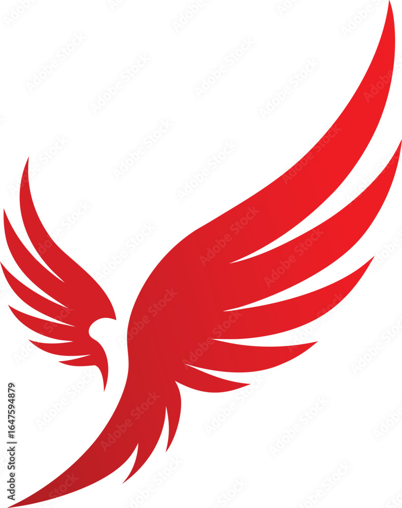 Obraz premium Elegant Phoenix Wing Shape Vector Design.