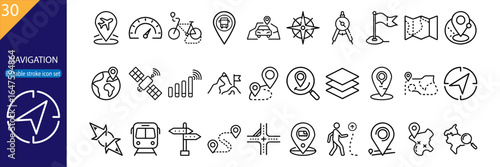 30 Navigation Vector Icons – Minimal Line Pack
