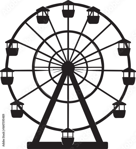 ferris wheel vector illustration, ferris wheel vector icon on a white background