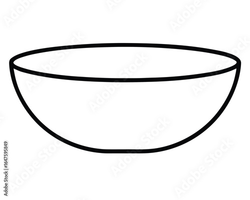 Simple Bowl Vector Icon Graphic Illustration on White Background