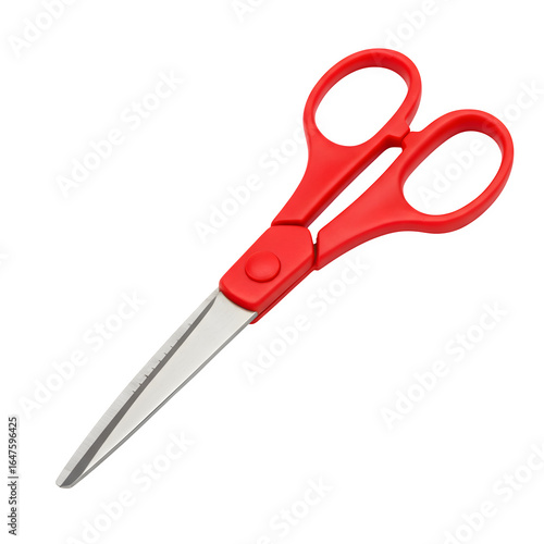 Red Scissors, isolated on transparent background