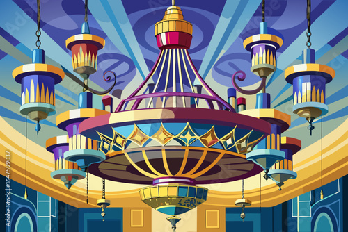 vector of Modern or classic chandeliers or ceiling lights for luxury and modern homes...