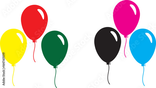 balloon set. Colored balloons in simple style.Balloons in cartoon flat style.balloon vector