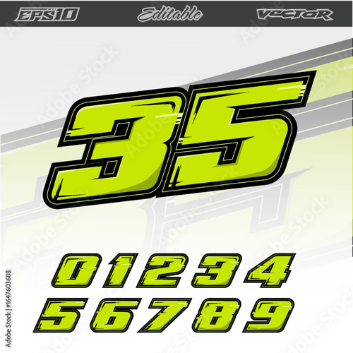 Racing graphic style and sticker
