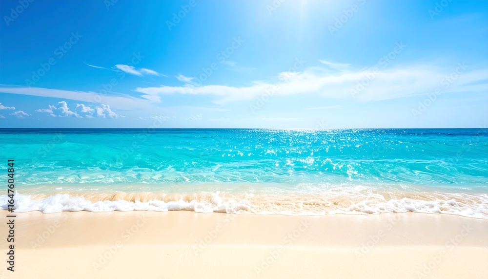 Fototapeta premium Tropical beach scene with vibrant turquoise water