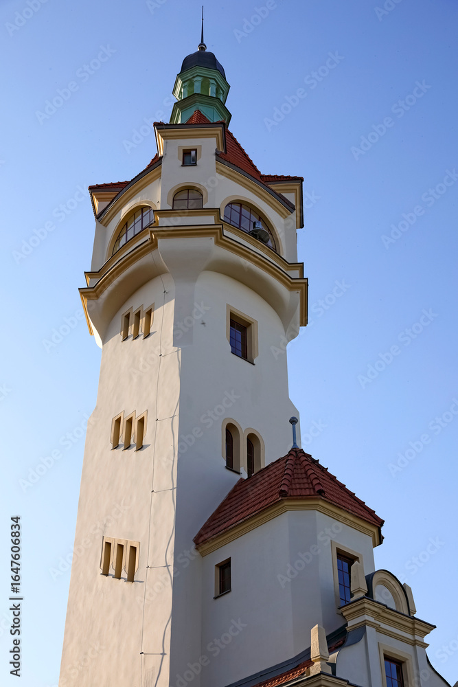 Obraz premium Top of the lighthouse, a landmark in Sopot, Poland