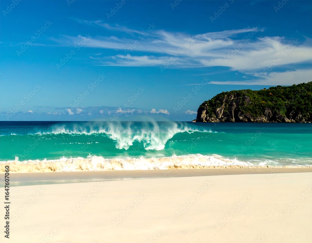 Tropical beach wave scene Tropical beach wave scene