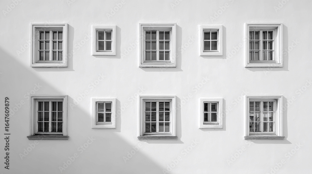 Obraz premium Windows on white wall