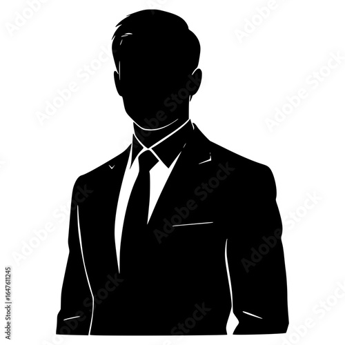 Silhouette of Success: A sophisticated silhouette of a sharply dressed professional stands confidently, embodying the essence of corporate prowess and aspirational achievement.