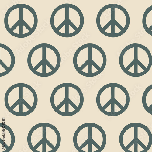 Seamless Peace Symbol Pattern Retro Vintage Design Background